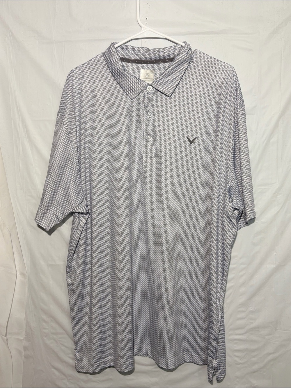 Callaway Men's Light Gray Micro-Pattern Polo